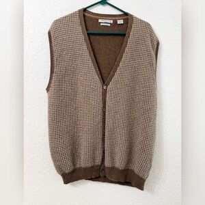 Impermeable Platinum Cashmere Soft Button Cardigan Sweater Vest - L